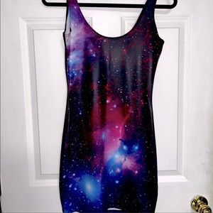 Black milk purple nebula bodycon dress
